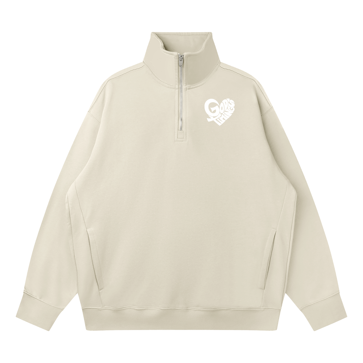 Quarter-Zip Drop Shoulder Sweatshirt