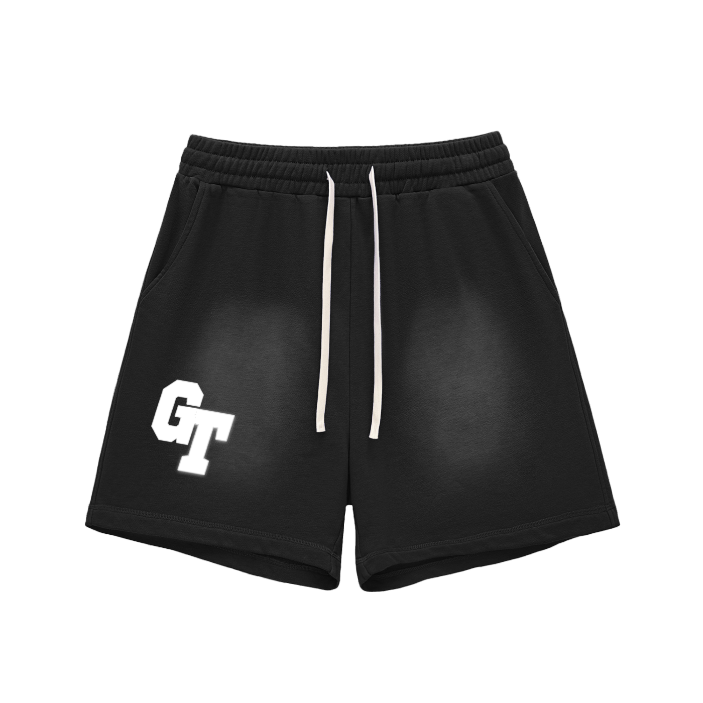Sun Fade Raw Edge Cotton Shorts