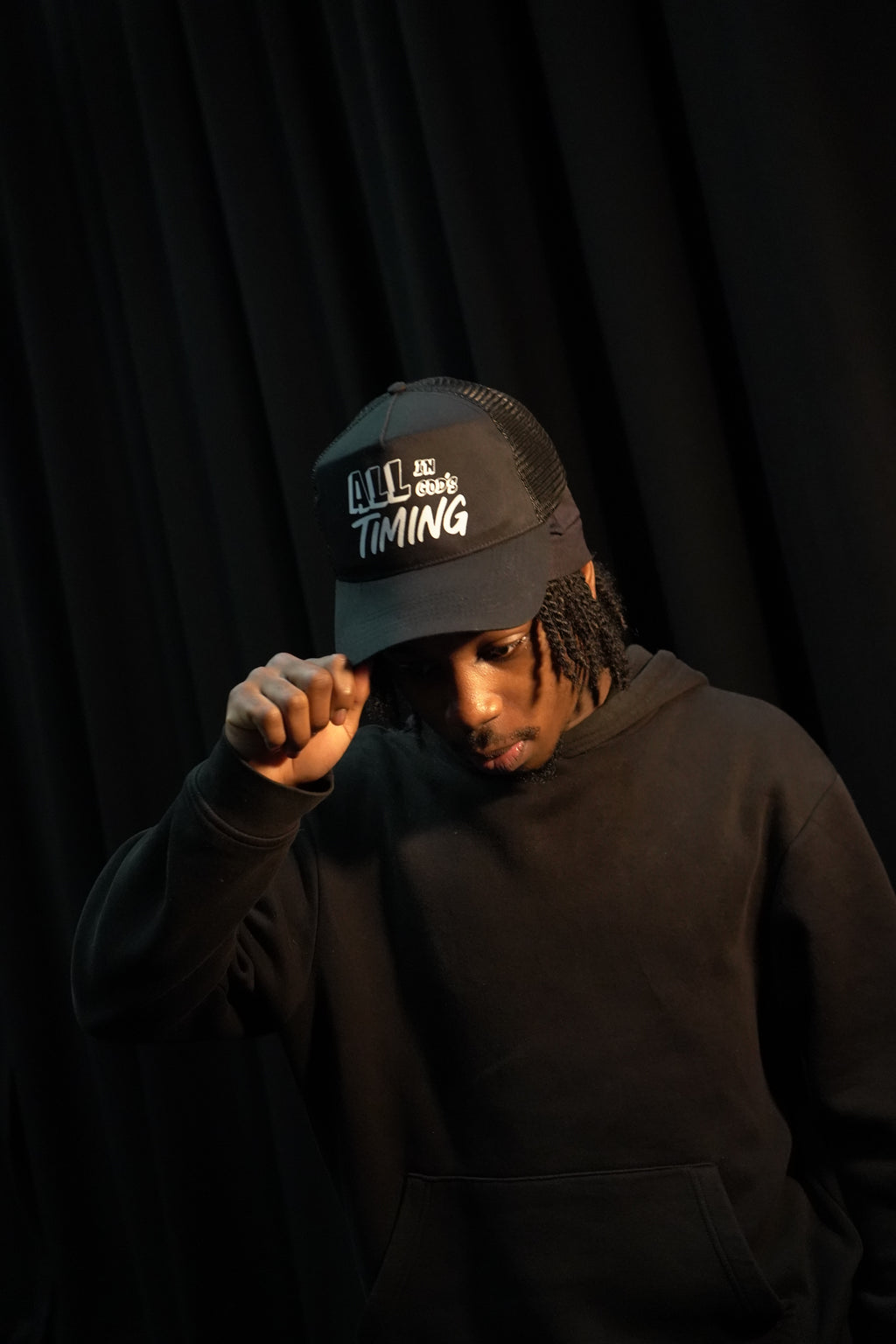 SelahGT - All In God's Timing Trucker Cap (Shadow Black)