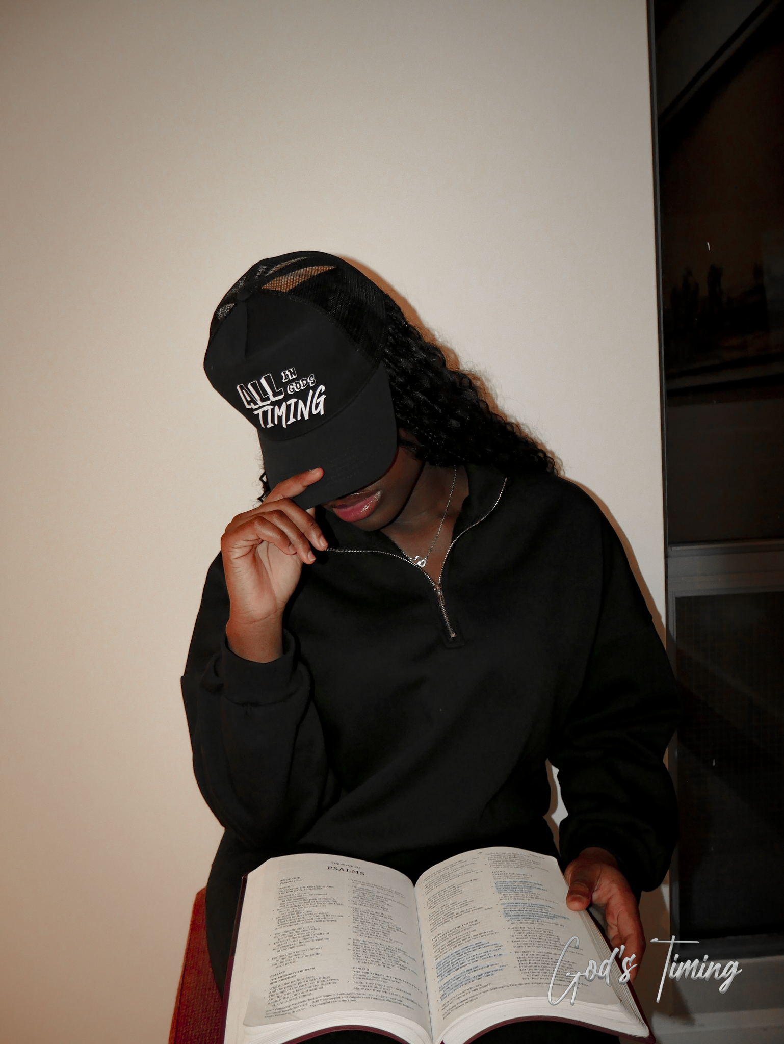 SelahGT - All In God's Timing Trucker Cap (Shadow Black)