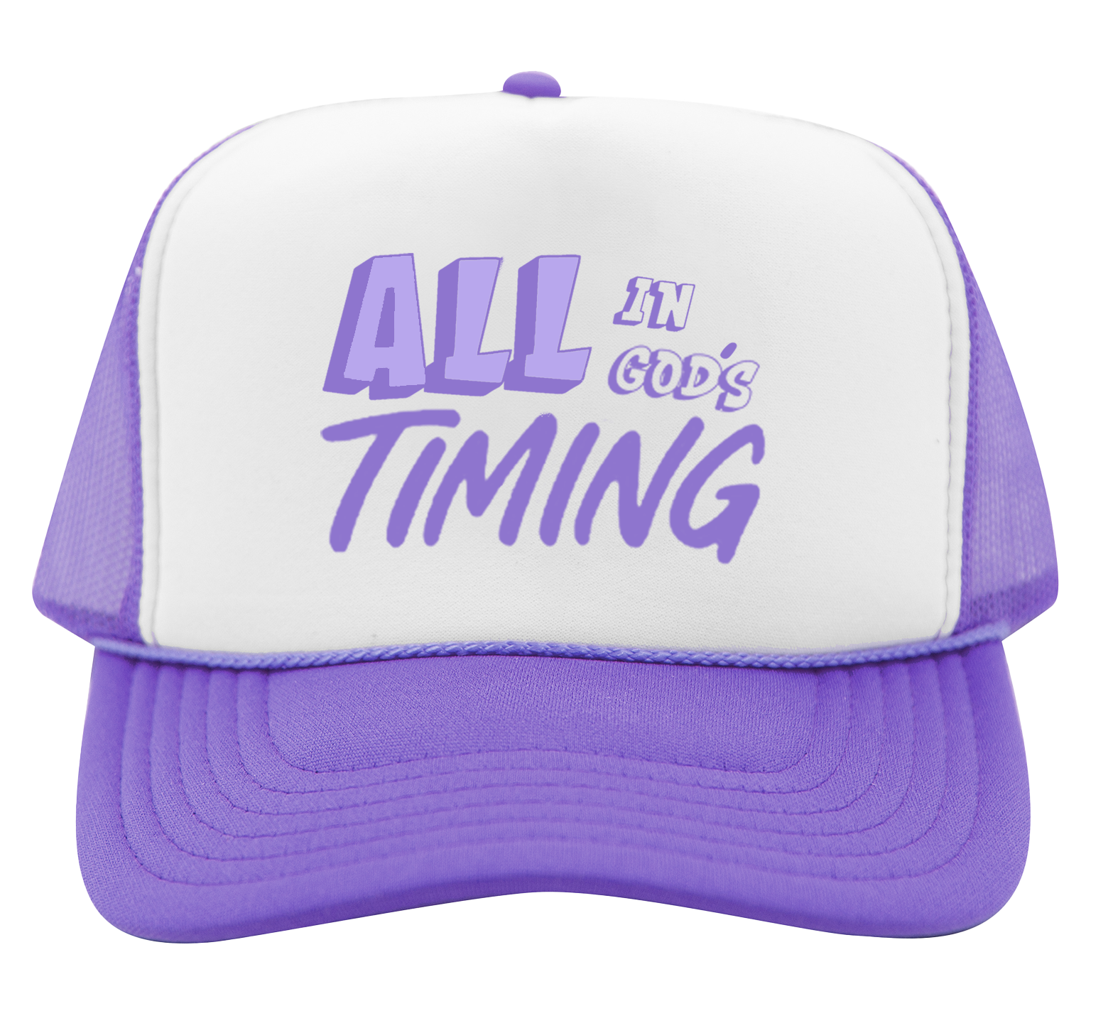 All In God's timing Tucker Cap - Lilac Purple