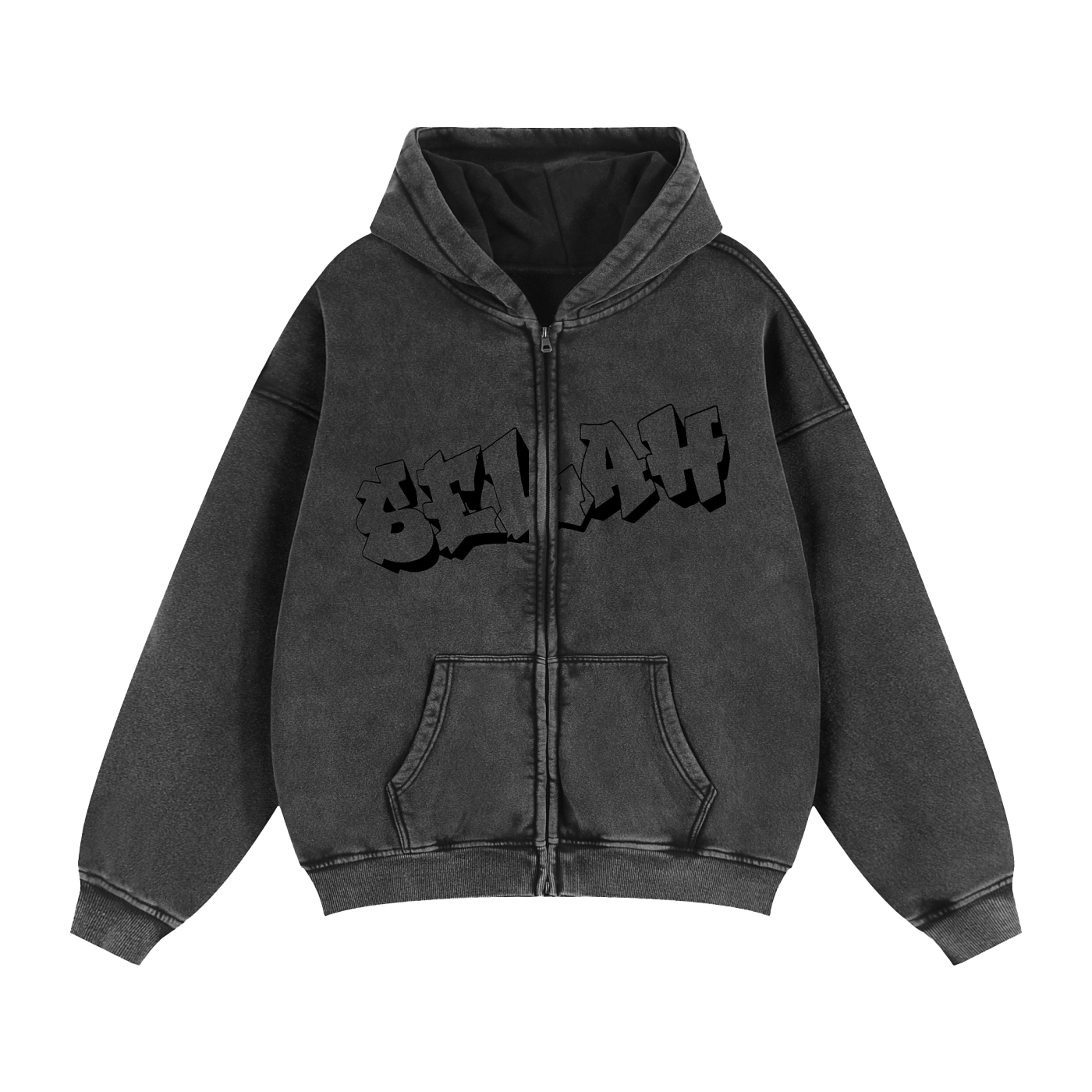 SelahGT Snow Wash Hoodie V2 edition - Black